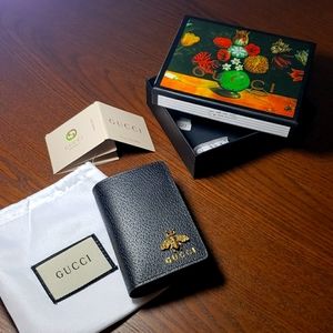 🆕️AUTHENTIC GUCCI  ANIMALIER 🐝 LEATHER CARD/MONEY WALLET!❤